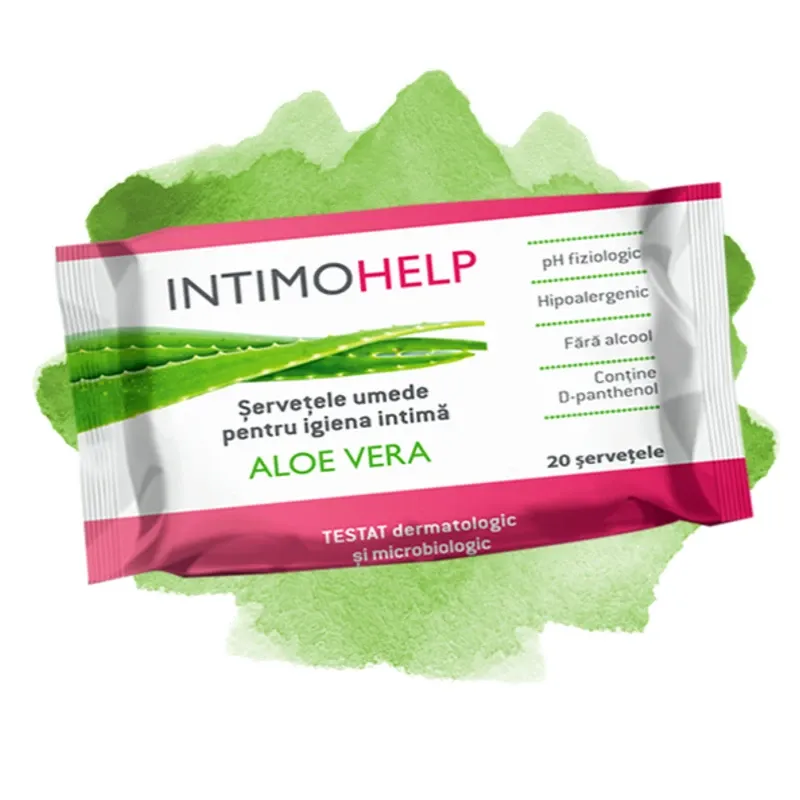 IntimoHelp servetele umede pentru igiena intima Aloe vera