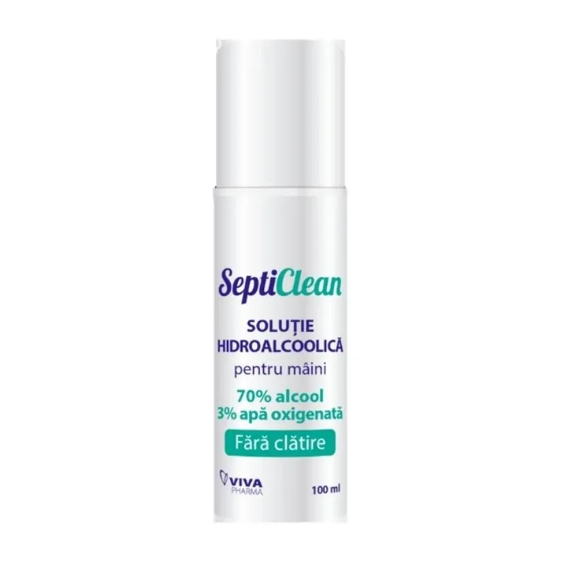 SeptiClean Solutie hidroalcoolica cu apă oxigenata pentru maini