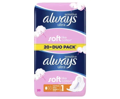 ALWAYS Sensitive duo pack Ultra Plus, 20 bucati