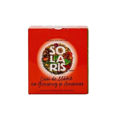 SOLARIS Ceai de slabit cu Ginseng si Ananas, 20 doze 