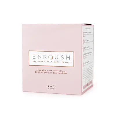 Enroush Absorbante Bumbac Organic Super, 10 bucati