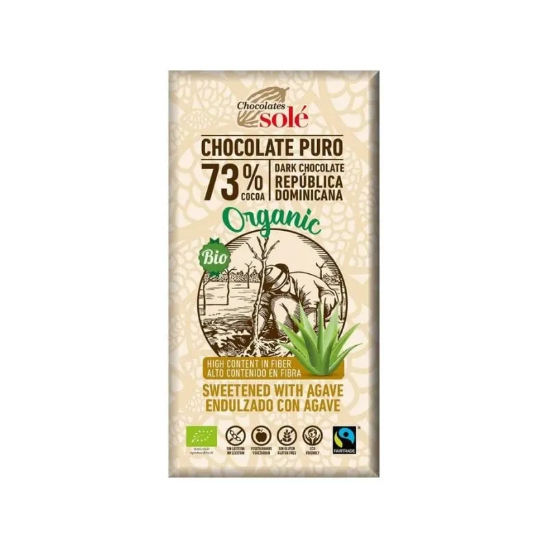 Chocolates Sole Ciocolata bio cu sirop de agave si 73% cacao