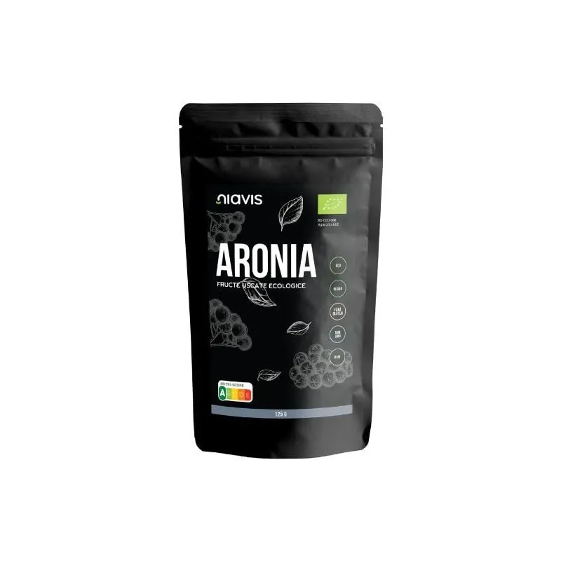 Niavis Aronia Fructe Uscate Raw Ecologice