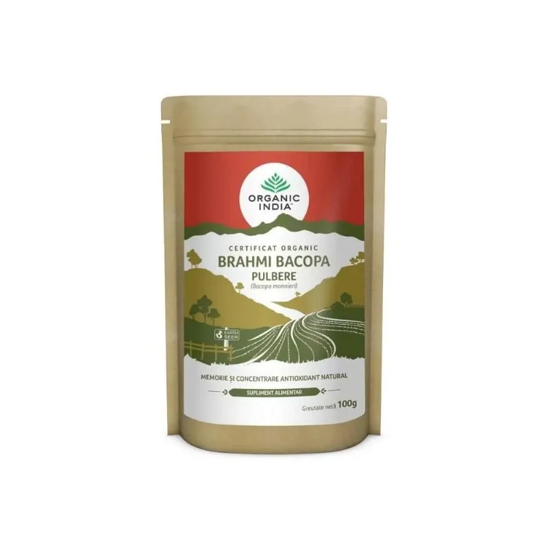 ORGANIC INDIA Brahmi Bacopa Pulbere Memorie si Concentrare
