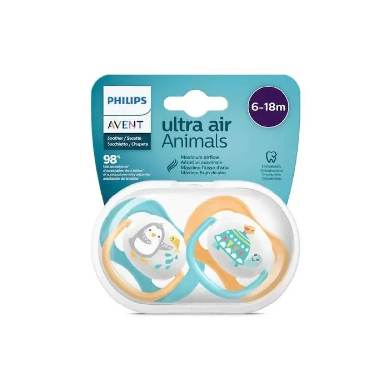 Avent SCF080/07 Suzete ultra air verde/portocaliu