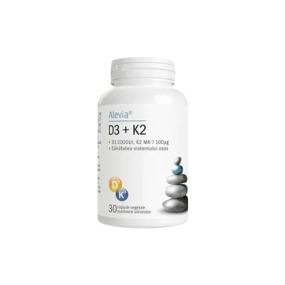 D3 + K2, 30 capsule, Alevia 