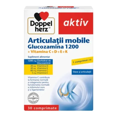 Articulatii mobile Glucozamina 1200, 30 comprimate, Doppelherz