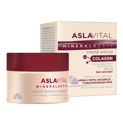 Crema antirid cu colagen SPF 10, Mineralactiv , 50 ml, Aslavital 