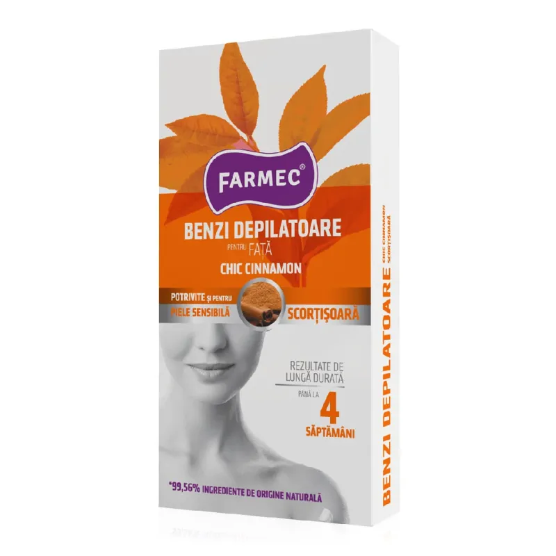 Benzi depilatoare pentru fata cu scortisoara