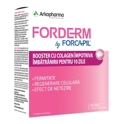 Forderm Booster cu colagen, 10 fiole, Forcapil