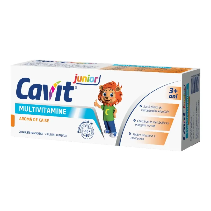 Cavit junior multivitamine cu aroma de caise