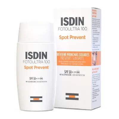 Fluid protectie solara SPF50+, Fotoultra Spot Prevent Fusion Fluid, 50 ml, Isdin