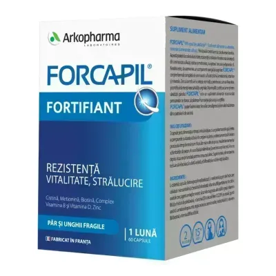 Forcapil formula fortifianta pentru par si unghii, 60 capsule