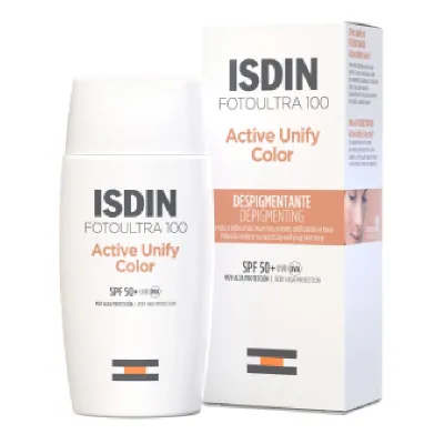 Fluid colorat cu protectie solara SPF 50, Fotoultra Active Unify Color 100+ Fusion, 50 ml, Isdin