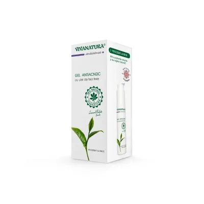 Gel antiacneic ulei Tea tree, 50 ml, VivaNatura
