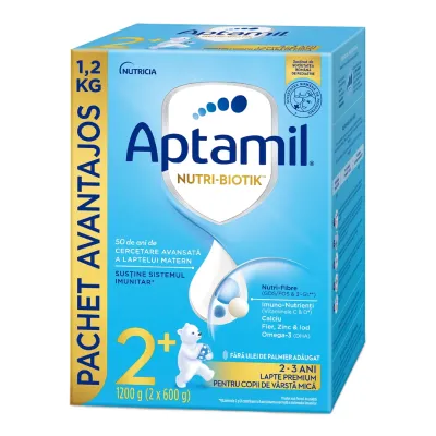 Lapte praf Nutri Biotik 2+, 2-3 ani, 1200 g, Aptamil