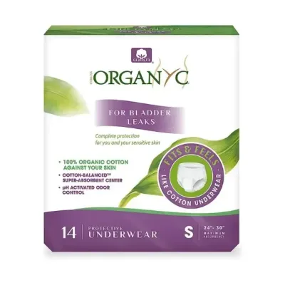 Lenjerie intima de protectie pentru incontinenta urinara, 14 bucati, marimea S, Organyc