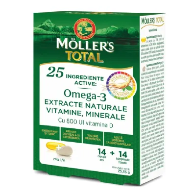 Mollers Total, 14 capsule + 14 comprimate, Moller
