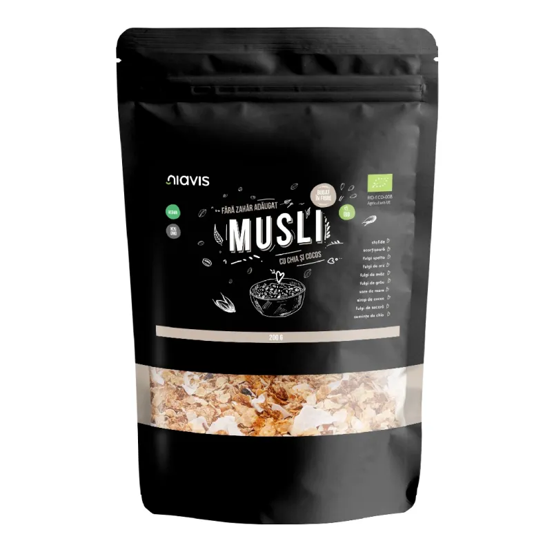 Musli bio cu chia si cocos