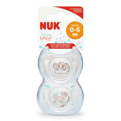 Suzeta din silicon Disney Lion King, M1, 0 - 6 luni, 2 bucati, Nuk