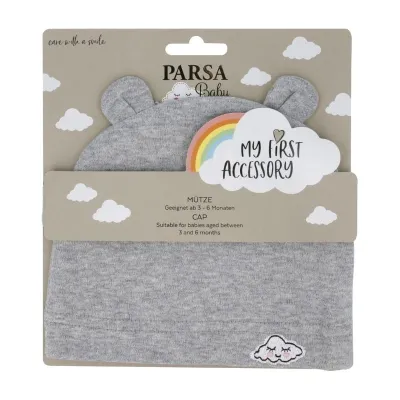 Caciulita cu urechiuse si norisor, gri, 1 bucata, Parsa 
