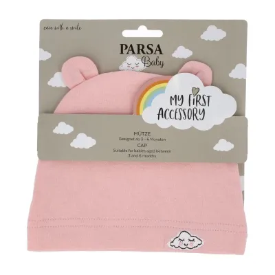 Caciulita cu urechiuse si norisor, roz, 1 bucata, Parsa 