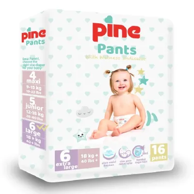 Scutece tip chilot Pants, 6 Extra Large, +18 kg, 16 bucati, Pine 