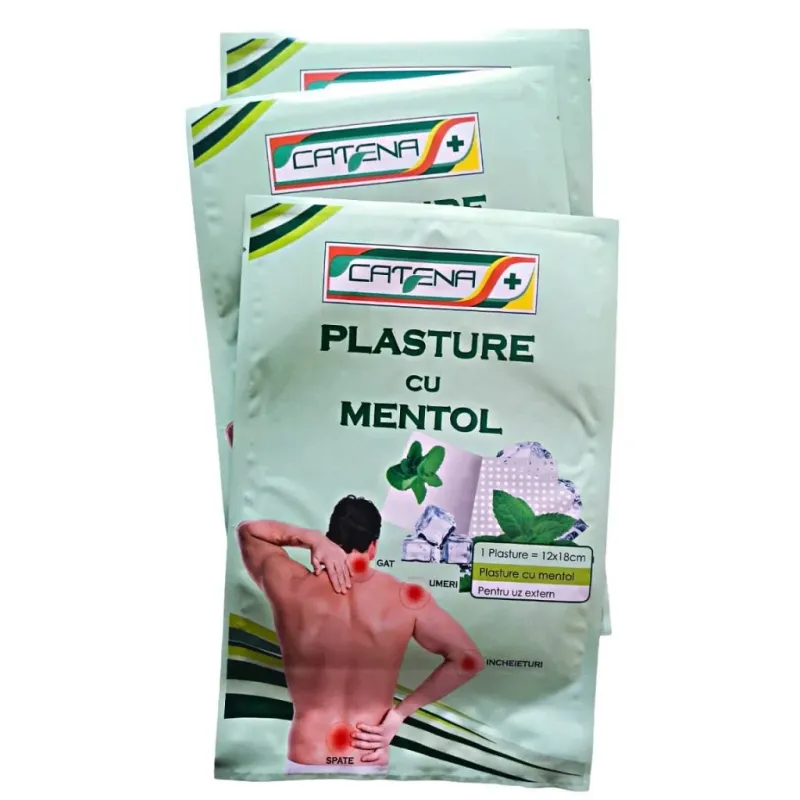 Plasture antireumatic cu mentol 12 cm x 18 cm Catena