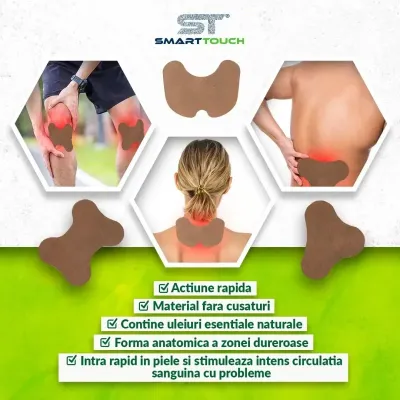 Plasturi cu Pelin pentru genunchi, 6 plasturi, Smart Touch