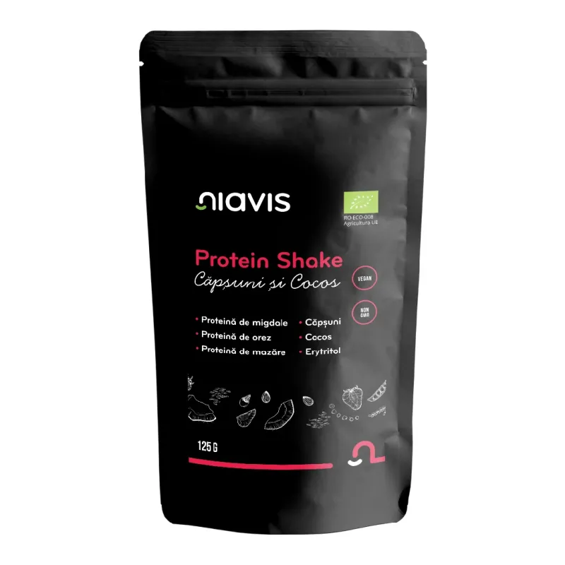 Protein Shake Bio cu capsuni si cocos