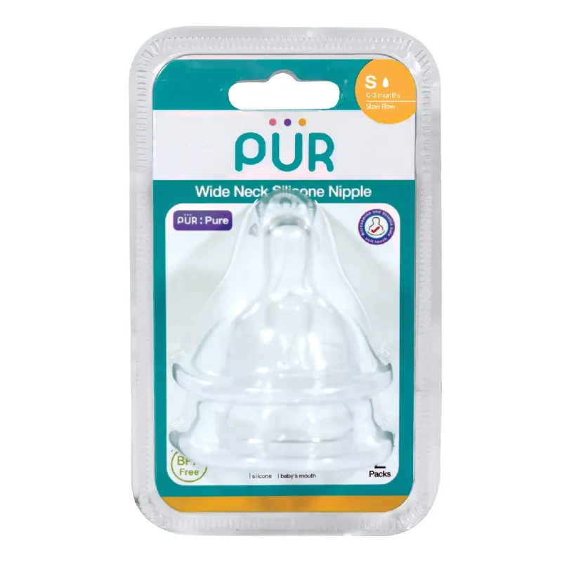 Set 2 tetine silicon pentru biberon cu gura larga marime S