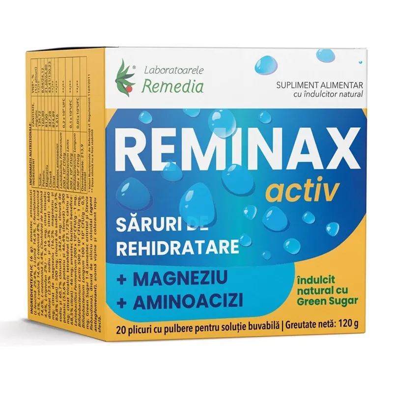 Reminax Activ saruri rehidratare + magneziu si aminoacizi