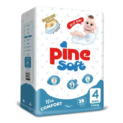 Scutece maxi Soft, 7-14 kg, 26 bucati, PINE 