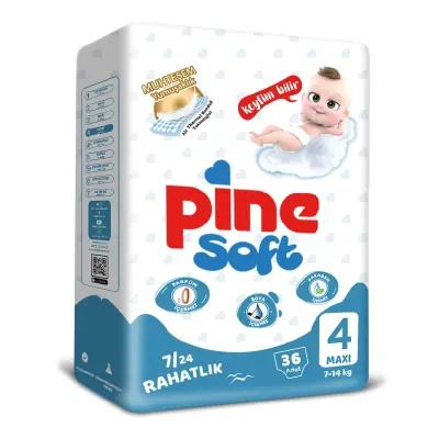 Scutece maxi Soft, 7-14 kg, 36 bucati, PINE 
