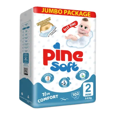 Scutece mini Soft, 3-6 kg, 102 bucati, PINE 