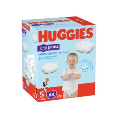 Scutece Pants Boy Nr. 5, 12 -17 kg, 68 bucati, Huggies