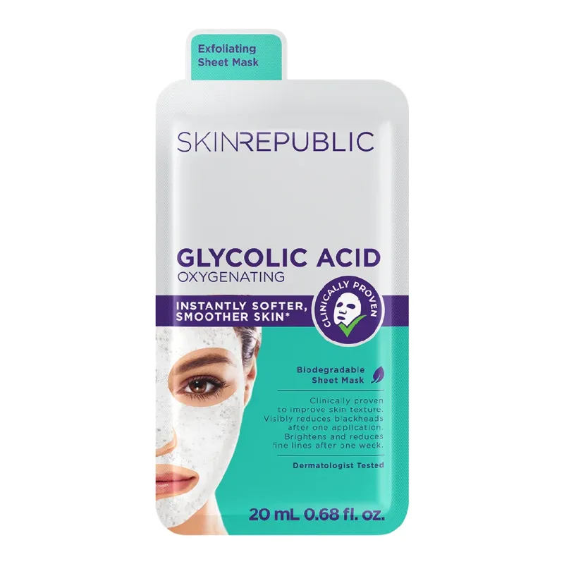 Masca servetel oxigenanta cu acid glicolic
