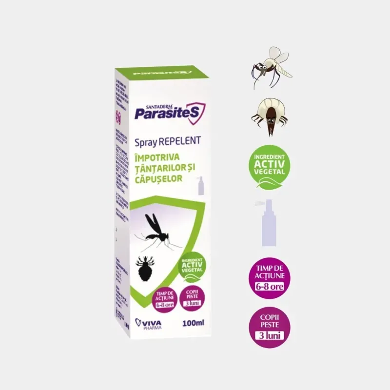 Spray repelent repelent tantari si capuse Parasites Santaderm