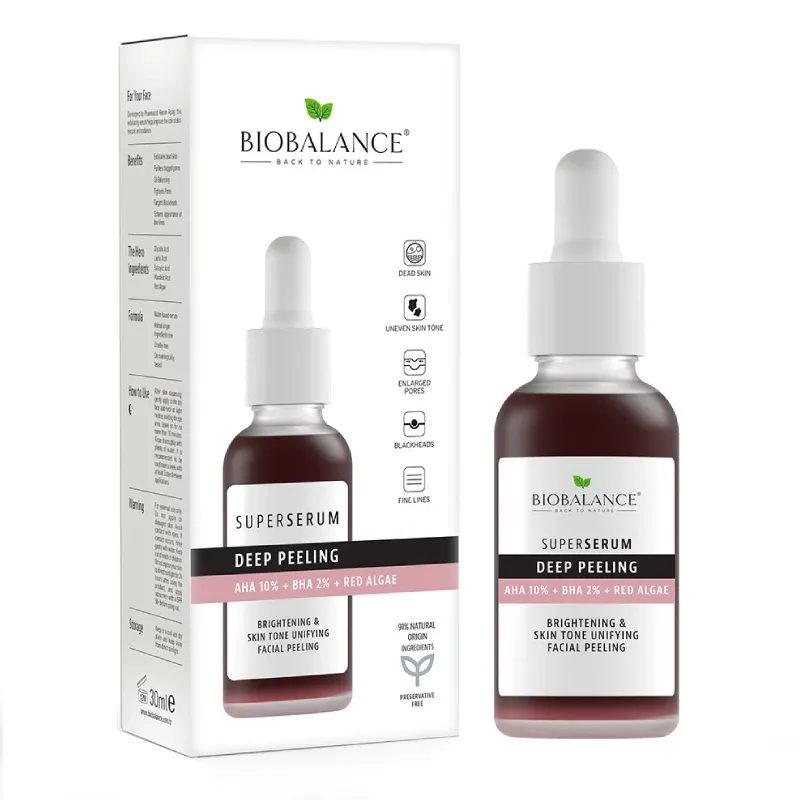 Super Serum Exfoliere Profunda cu AHA 10% + BHA 2% + Extract de Alge Rosii