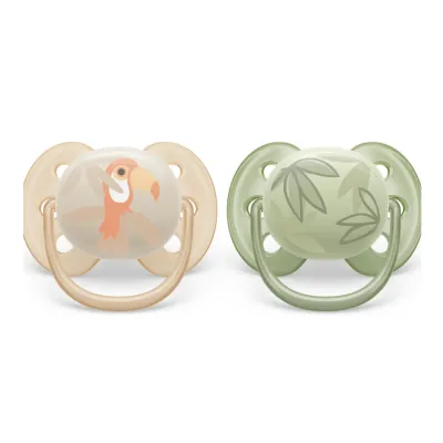 Suzete ultra soft, 0-6 luni, verde/galben, 2 bucati, SCF091/07, Avent