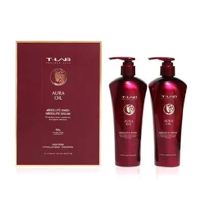 Set Professional Aura Oil Duo Sampon & Tratament, T-LAB 