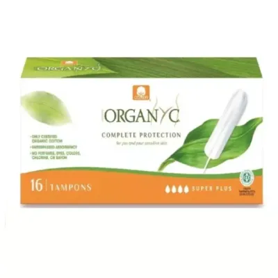 Tampoane din bumbac organic Super Plus, 16 bucati, Organyc