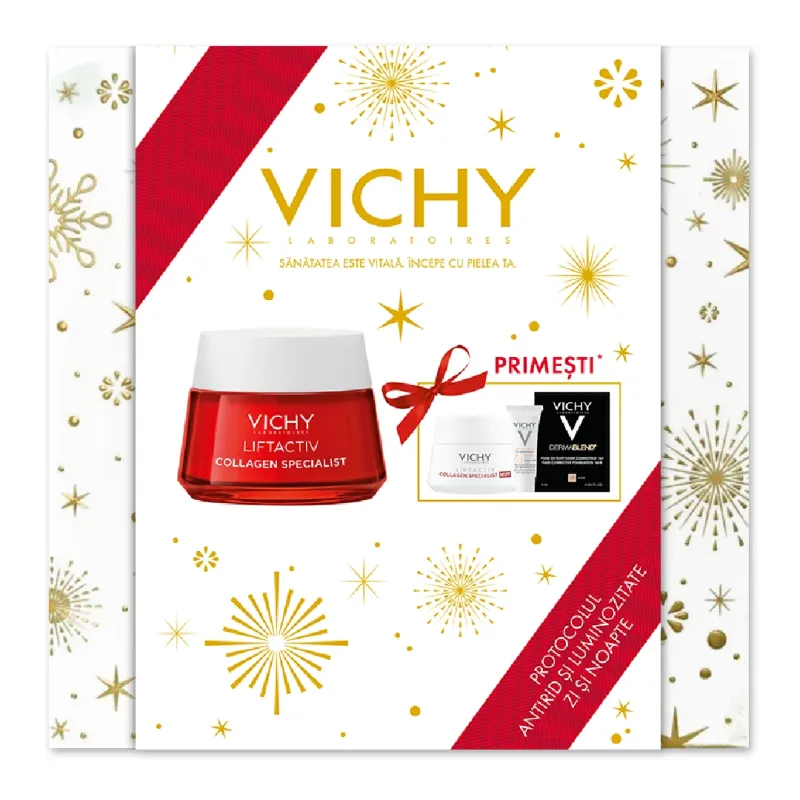 Trusa Xmas Crema de zi antirid pentru toate tipurile de ten Liftactiv Collagen Specialist